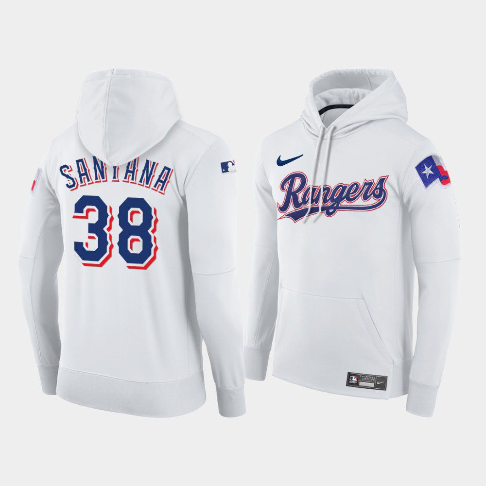 Cheap Men Texas Rangers 38 Santana white home hoodie 2021 MLB Nike Jerseys